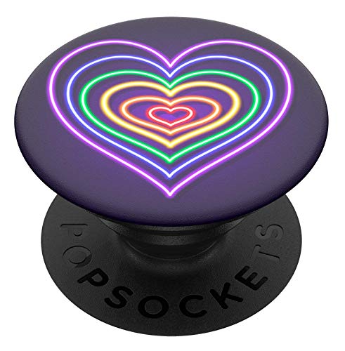 PopSockets PopGrip - Soporte y Agarre para Teléfonos Móviles y Tabletas con un Top Intercambiable - Neon Love