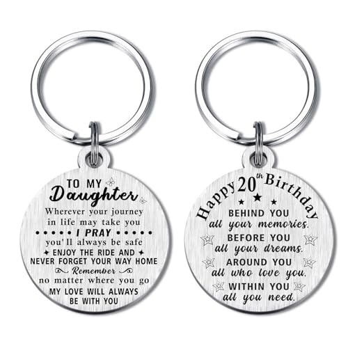 ABNTY Regalos de cumpleaños número 20 para mujeres y hombres, llavero de cumpleaños de 20 años,...