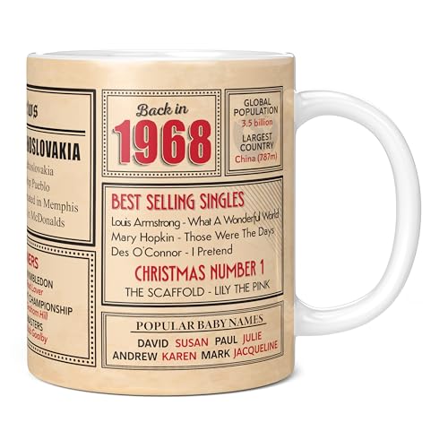 Mug Monster - Regalo de 55 cumpleaños – Taza de vuelta en 1968 en este año, regalo para hombres...