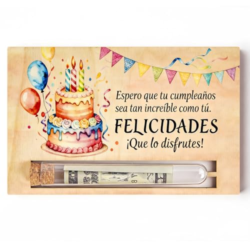 Fantasyon Tarjeta de Cumpleaños de Madera, Regalo de Cumpleaños Original, Regalo Dinero, Forma...