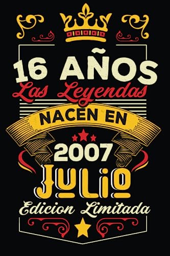 LAS LEYENDAS NACEN EN JULIO EL AÑO 2007: 16 Aniversario Cuaderno personalizado 16 años regalos...
