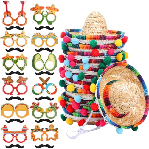 JaGely 36 piezas de suministros de fiesta para fiesta del Cinco de Mayo, suministros de fiesta, mini...