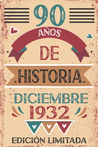 90 Años De Historia Diciembre 1932: Libro de visitas, cuaderno, 110 páginas de felicitaciones,...