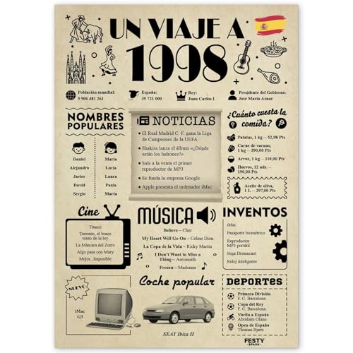 FestySpark Regalo 27 Cumpleaños Mujer - Regalos Originales 27 años Hombre - Tarjeta 27...