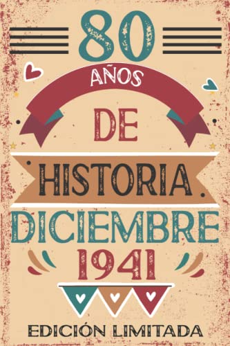 80 Años De Historia Diciembre 1941: 80 años. Libro de visitas, cuaderno, 110 páginas de...