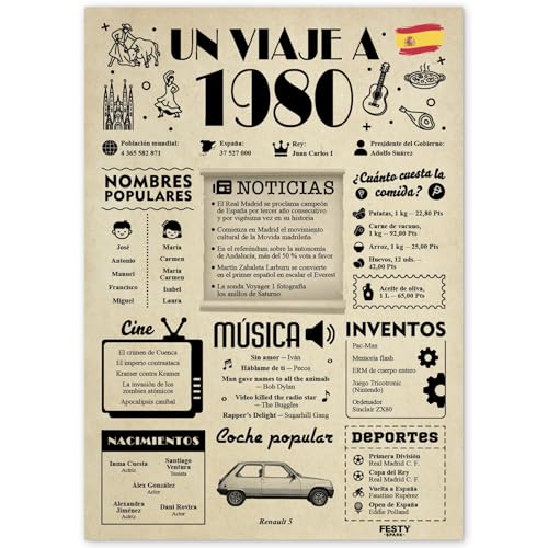 FestySpark Regalo 45 Cumpleaños Mujer - Regalos Originales 45 años Hombre - Tarjeta 45...