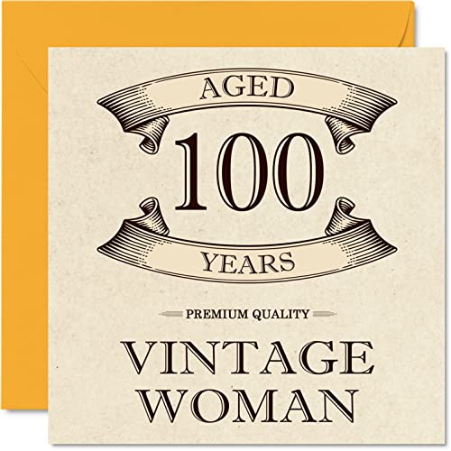 Tarjetas vintage de 100 cumpleaños para mujeres, 100 años, divertida tarjeta de cumpleaños para...