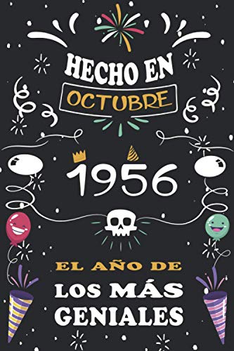 Hecho En Octubre 1956 El Año De Los Más Geniales: 64 años. Libro de visitas, cuaderno, 110...