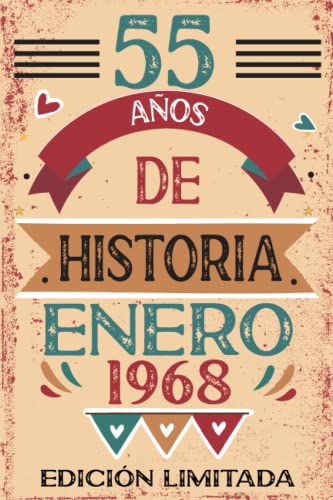 55 Años De Historia Enero 1968: Libro de visitas, cuaderno, 110 páginas de felicitaciones, idea de...