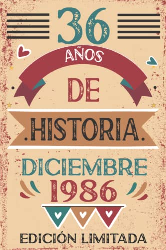 36 Años De Historia Diciembre 1986: Libro de visitas, cuaderno, 110 páginas de felicitaciones,...