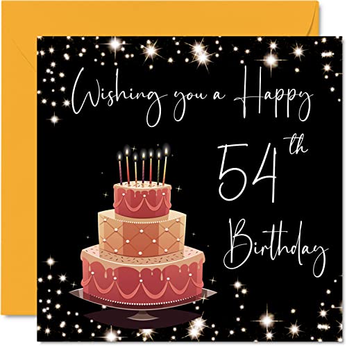 Stuff4 Tarjeta de cumpleaños número 54 para mujeres y hombres, elegante y elegante, tarjetas de...