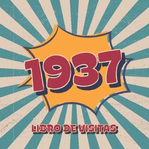 1937 Libros de Visitas: Libro de visitas para fiestas de cumpleaños de estilo retro para que la...