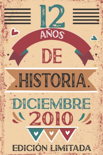 12 Años De Historia Diciembre 2010: Libro de visitas, cuaderno, 110 páginas de felicitaciones,...