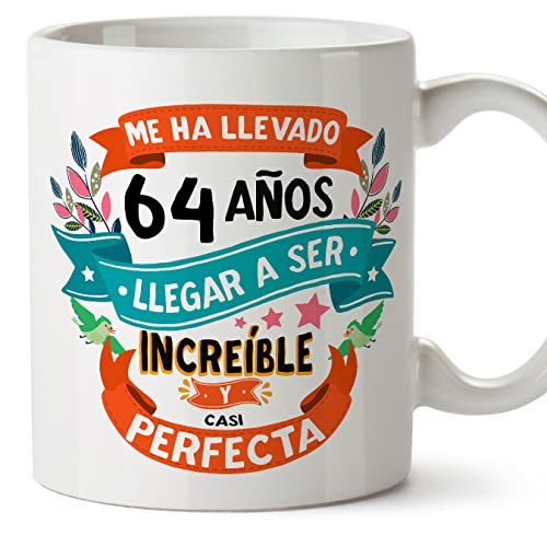 MUGFFINS Tazas 64 Cumpleaños - En Español - Me ha llevado 64 años llegar a ser increíble - 11 oz...