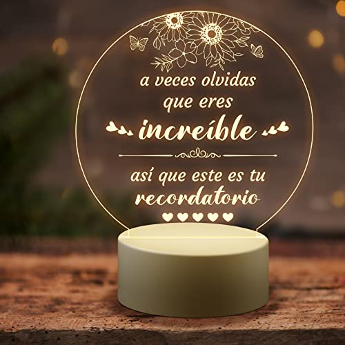 KAAYEE Regalo Originales para Mujer, Luz Nocturna Acrílica Grabada Regalo Cumpleaños Mujer, Regalo...