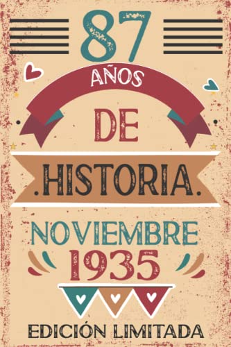 87 Años De Historia Noviembre 1935: Libro de visitas, cuaderno, 110 páginas de felicitaciones,...