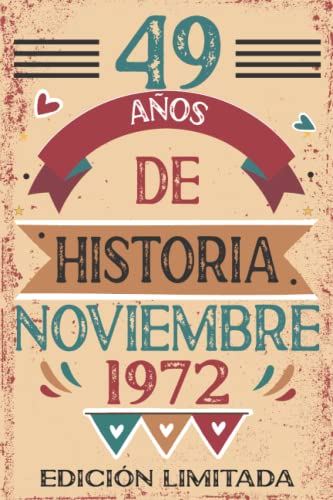 49 Años De Historia Noviembre 1972: 49 años. Libro de visitas, cuaderno, 110 páginas de...
