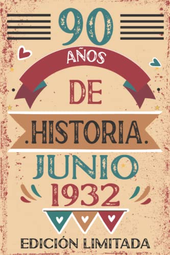 90 Años De Historia Junio 1932: 90 años. Libro de visitas, cuaderno, 110 páginas de...