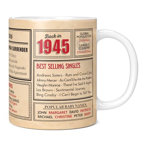 Mug Monster - Regalo de 78 cumpleaños – Taza de vuelta en 1945 en este año, regalo para hombres...