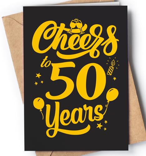 Tarjeta de 50 Cumpleaños - Tarjeta de Felicitación Graciosa para alguien que cumple 50 años -...