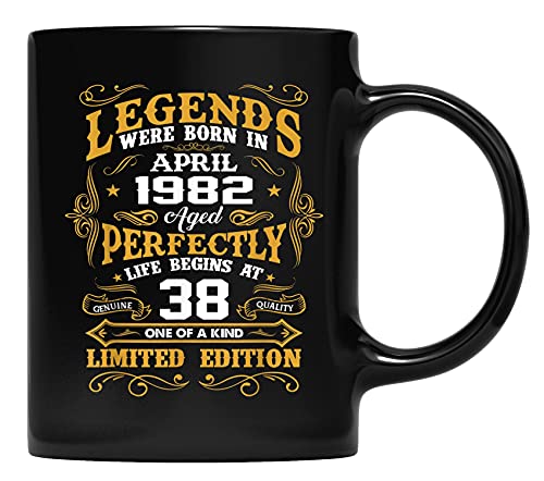 Abril de 1982 38.o regalo de cumpleaños de 38 años de edad para hombres Taza de café para padres y madre, abuelo, abuela y amigos Regalos