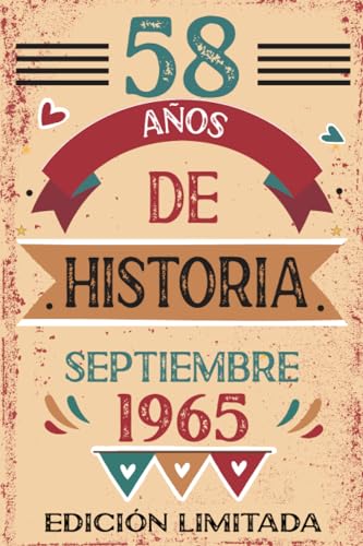 58 Años De Historia Septiembre 1965: Libro de visitas, cuaderno, 110 páginas de felicitaciones,...
