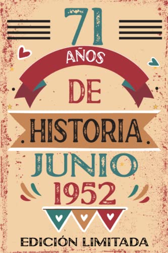 71 Años De Historia Junio 1952: Libro de visitas, cuaderno, 110 páginas de felicitaciones, idea de...