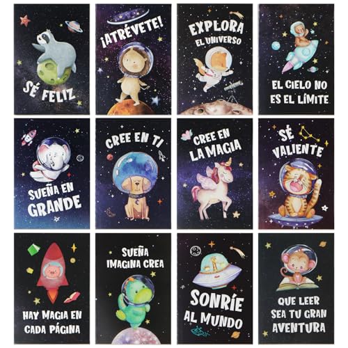 GEBETTER 12pcs Libretas Pequeñas Inspiradoras en Español Regalos Mini Bloc de Notas Bolsillo...