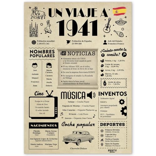 FestySpark Regalo 84 Cumpleaños Mujer - Regalos Originales 84 años Hombre - Tarjeta 84...