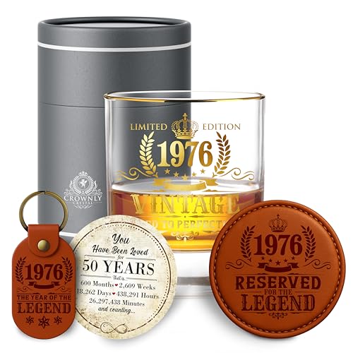 Vaso Whisky 1976 Regalo Hombre 50 Años Cumpleaños Ideas Regalos Originales para Papá Marido Copa...