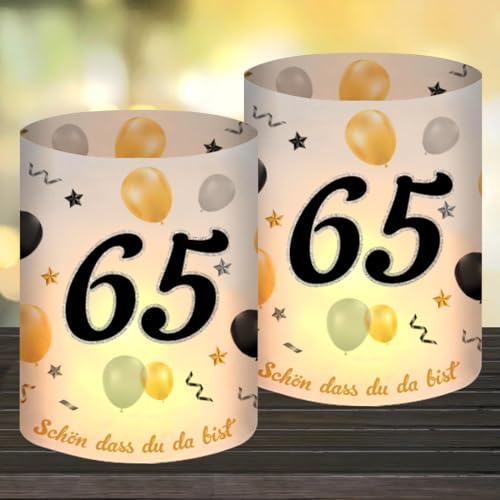 12 Portavelas de Mesa para 65 Cumpleaños, Decoración de Mesa Happy Birthday, Decoración...