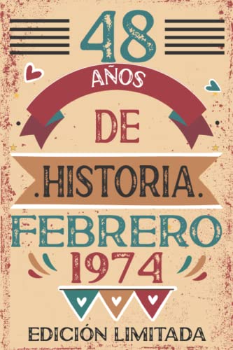 48 Años De Historia Febrero 1974: 48 años. Libro de visitas, cuaderno, 110 páginas de...