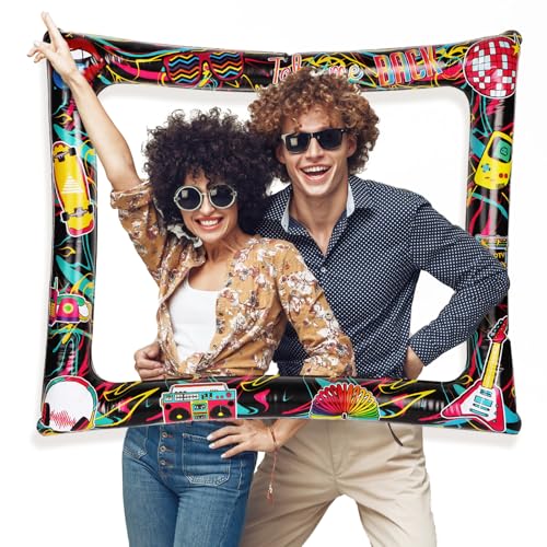 BETESSIN 75 x 65 cm Marco de fotos inflable Accesorio de fotomatón, Marco Photobooth para bodas,...