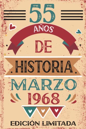 55 Años De Historia Marzo 1968: Libro de visitas, cuaderno, 110 páginas de felicitaciones, idea de...