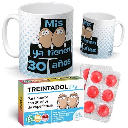 mundohuevo Pack Regalo 30 Años Hombre | Taza Divertida “Mis Huevos ya tienen 30 Años” +...