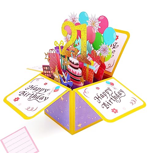 Tarjeta Cumpleaños 3d Pop Up Tarjetas Felicitacion Cumpleaños 21th Birthday Card para Hombres y...