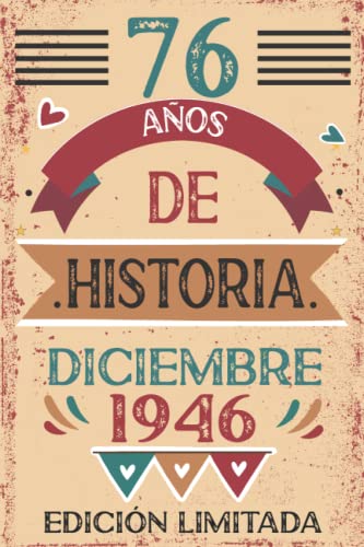 76 Años De Historia Diciembre 1946: Libro de visitas, cuaderno, 110 páginas de felicitaciones,...