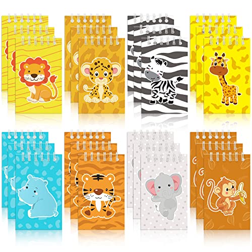 Zonon 24 Piezas Bloc de Notas Mini Animales de la Jungla - Temática Tropical, Regalos para Fiesta...