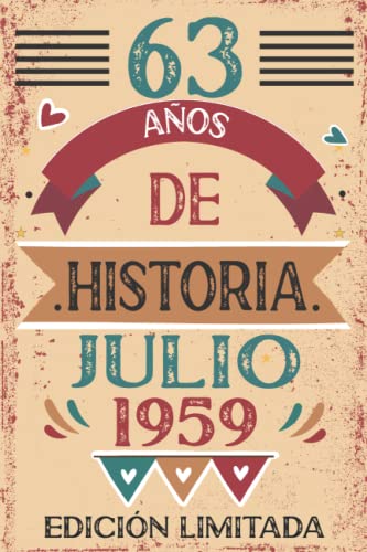 63 Años De Historia Julio 1959: 63 años. Libro de visitas, cuaderno, 110 páginas de...