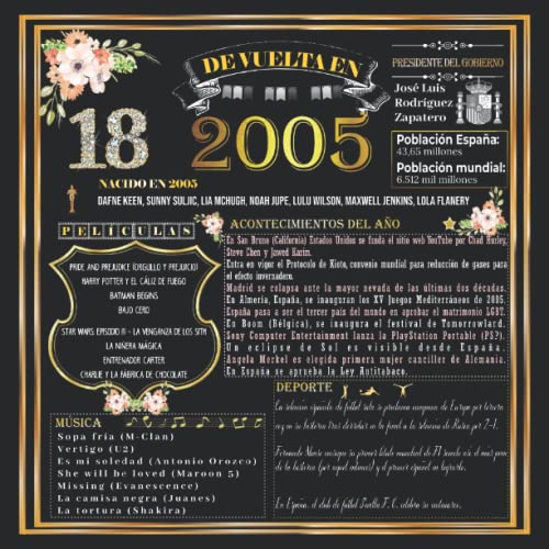 Feliz 18 Cumpleaños: Libro de Visitas 2005: 120 páginas con espacio para fotos y mensajes de...