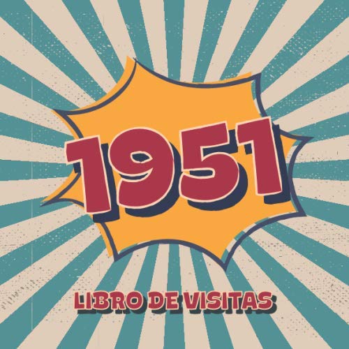 1951 Libros de Visitas: Libro de visitas para fiestas de cumpleaños de estilo retro para que la...