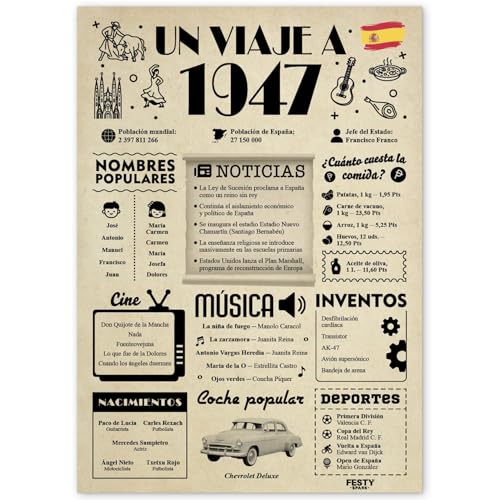 FestySpark Regalo 78 Cumpleaños Mujer - Regalos Originales 78 años Hombre - Tarjeta 78...