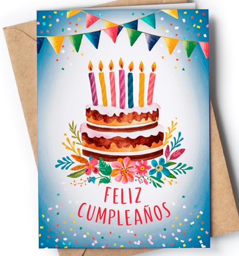 Tarjeta Felicitación de Cumpleaños para familiar o amigo - Regalo Feliz Cumpleaños Original -...