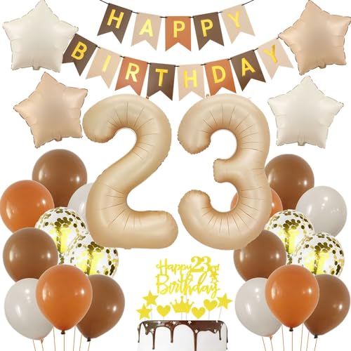 Globo 23 años decoracion cumpleaños nude, crema 23 años globos decoracion, 23 cumpleaños Mujer...