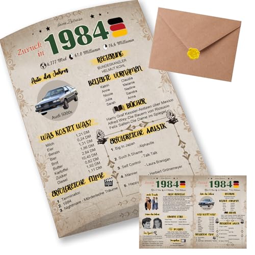 Sugeru Tarjeta de cumpleaños especial 41 con sobre, regalo de año 1984, 41 cumpleaños, mujer y...