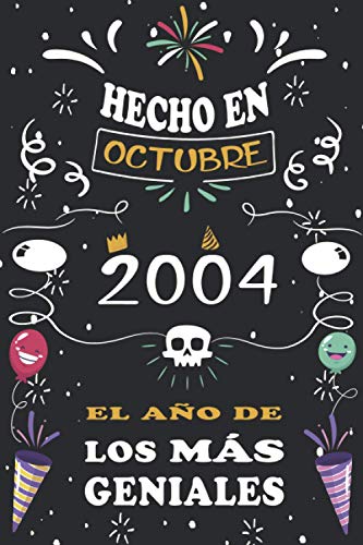 Hecho En Octubre 2004 El Año De Los Más Geniales: 16 años. Libro de visitas, cuaderno, 110...