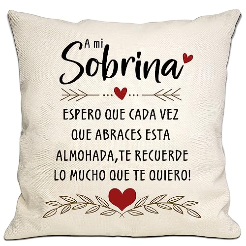 Sobrina Regalo de Tío Tía Espero Que Cada Vez Que Abraces Este Cojín Te Recuerde Lo Mucho Que Te...
