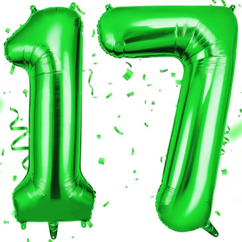 OFFCUP Globo Número 17 71 Verde 40' (101cm), Grande Globos Foil, Globo Numeros Gigante, Inflar con...