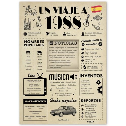 FestySpark Regalo 37 Cumpleaños Mujer - Regalos Originales 37 años Hombre - Tarjeta 37...