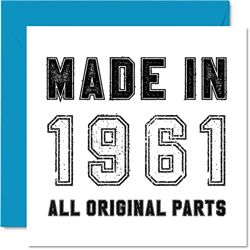 Stuff4 Tarjeta de cumpleaños número 64 para hombres y mujeres, hecha en 1961, todas las piezas...
